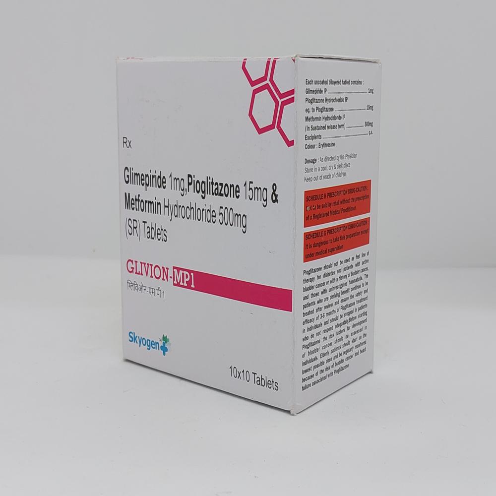 GLIMEPIRIDE 1 MG, PIOGLITAZONE 15 MG, METFORMIN HYDROCHLORIDE 500 MG SR TAB