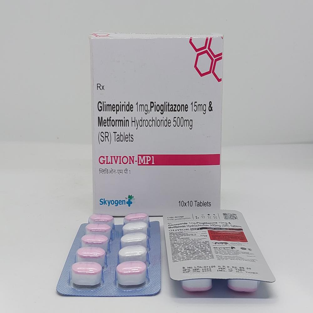 GLIMEPIRIDE 1 MG, PIOGLITAZONE 15 MG, METFORMIN HYDROCHLORIDE 500 MG SR TAB
