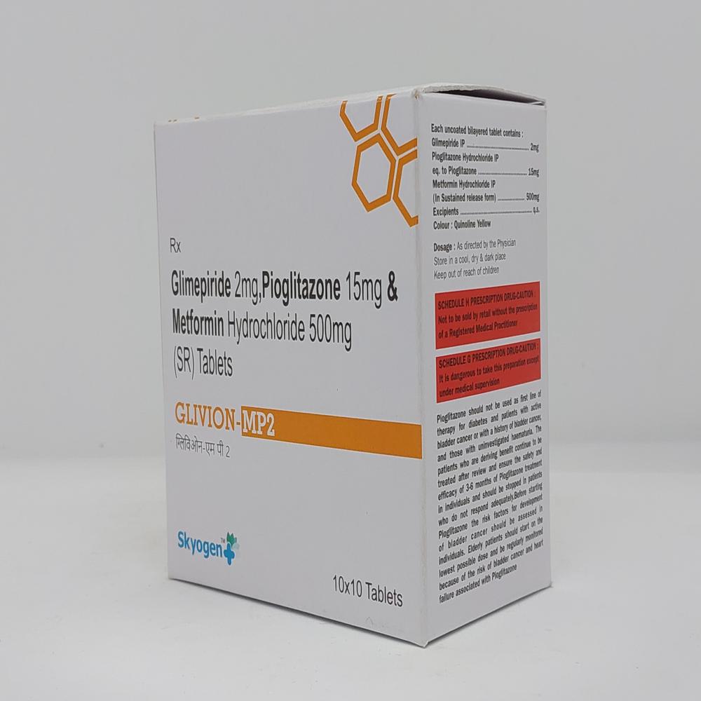 GLIMEPIRIDE 2 MG, PIOGLITAZONE 15 MG, METFORMIN HYDROCHLORIDE 500 MG SR TAB