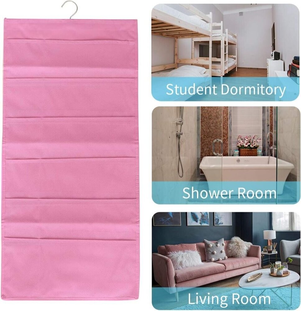 Double Sided 30 Pockets Hanging Bag - Other Materials, 2mm Size, Grey Color | Ideal For Organizing In Closets, Dorms, Or Offices