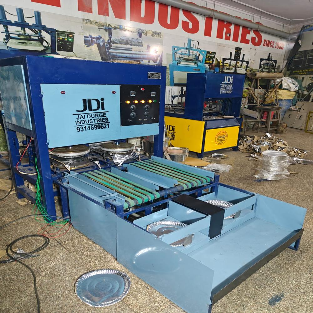 Fully Automatic Paper Plate Making Machine - Steel, 1500x1000x1200 Mm, Blue | 5000 Plates/hour, Variable Sizes, Low Power Consumption