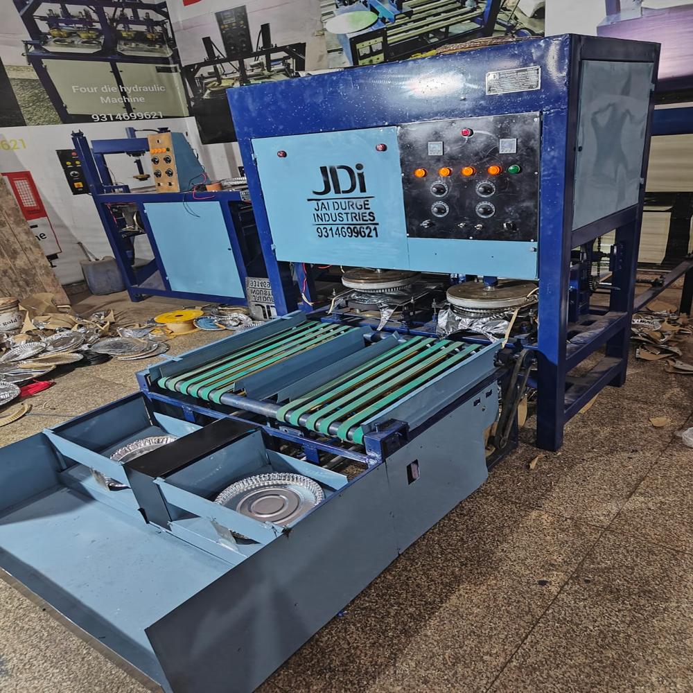 Fully Automatic Paper Plate Making Machine - Steel, 1500x1000x1200 Mm, Blue | 5000 Plates/hour, Variable Sizes, Low Power Consumption