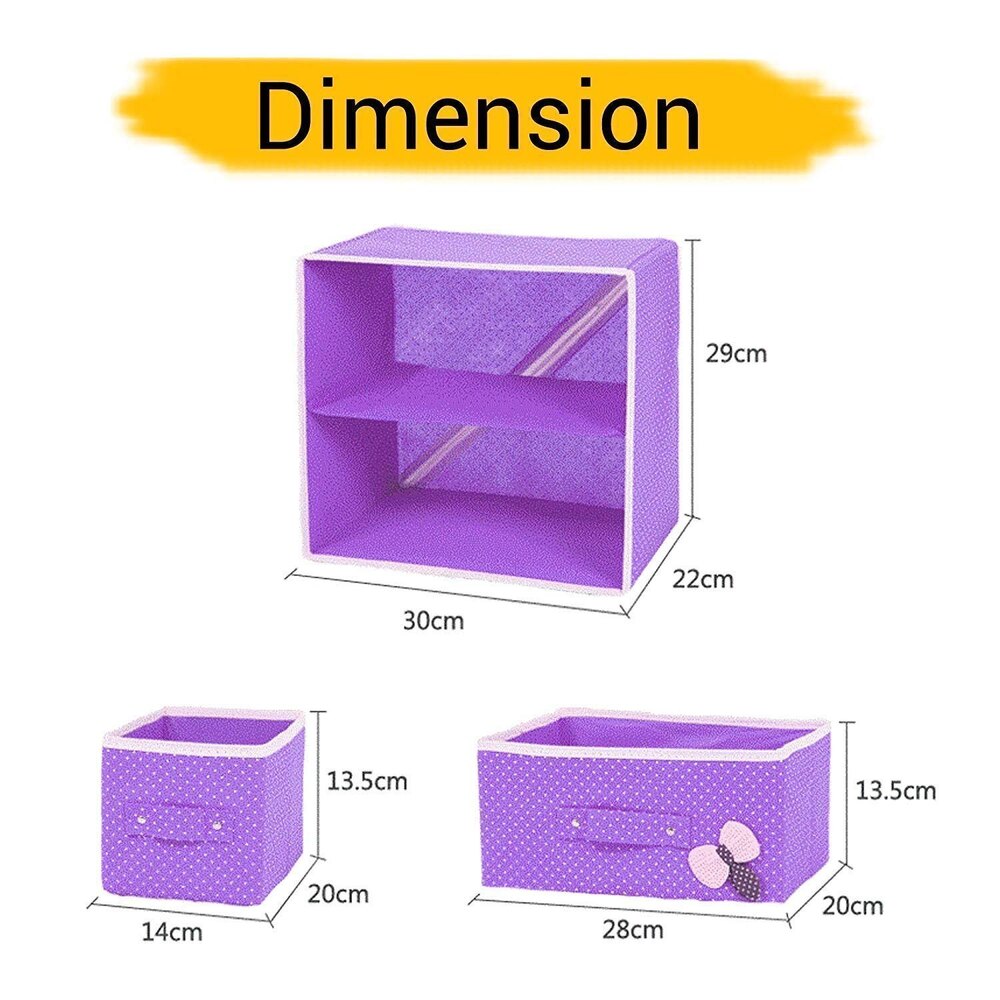3 Drawer 2 layer Foldable Collapsible Cloth Cosmetics Cabinet