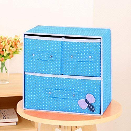 3 Drawer 2 layer Foldable Collapsible Cloth Cosmetics Cabinet
