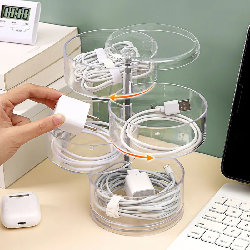 3 Layer Rotating Jewelry Box - Plastic Material, 13.5 X 11 Cm Size, Transparent Color | Stylish, Functional, Compact Storage Solution