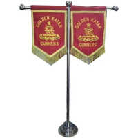 T Embroidered Flag Stand - Color: Silver