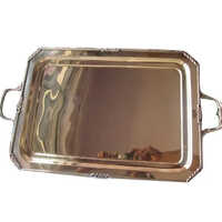 Rectangular Brass Tray - Color: Silver