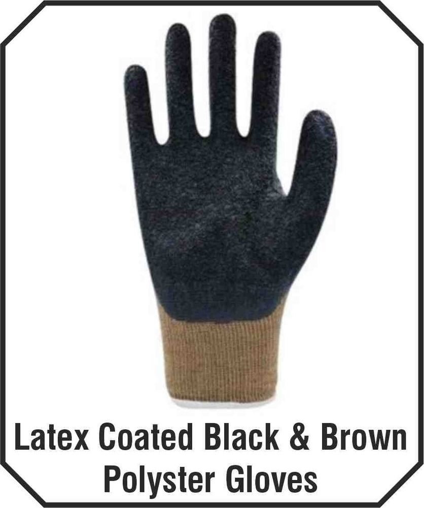 Black & Brown Safety Hand Gloves