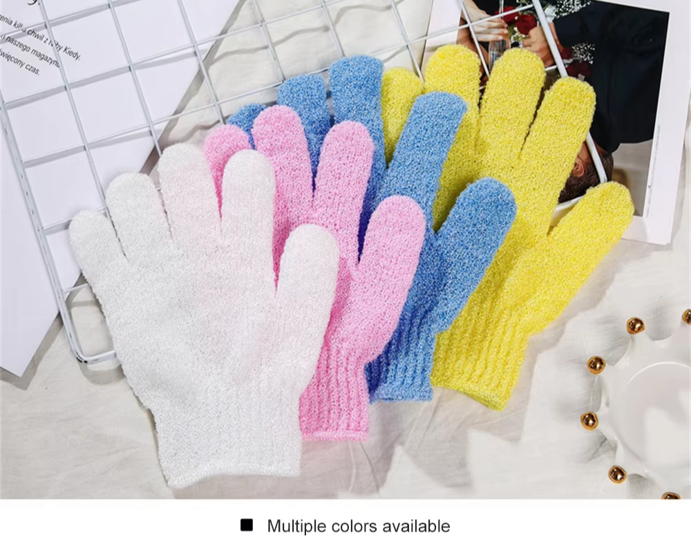 Body Scrubber Glove - Nylon Material, Multi-color Design | Industrial Use, Body Wash Compatible, Effective Exfoliating Feature