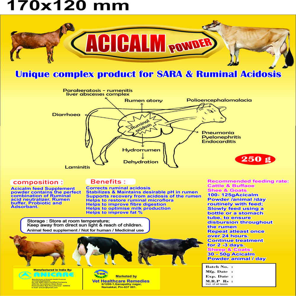 ACICALM POWDER (FOR SARA & RUMINAL ACIDOSIS )