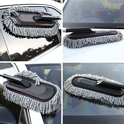 Microfiber Car Duster With Extendable Handle - Super Soft Microfiber, Washable And Reusable, Black | Multi-surface Use For Cars, Homes, And Outdoor Cleaning