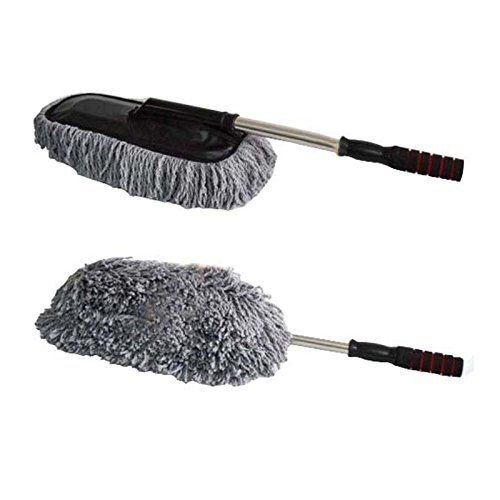 Microfiber Car Duster With Extendable Handle - Super Soft Microfiber, Washable And Reusable, Black | Multi-surface Use For Cars, Homes, And Outdoor Cleaning