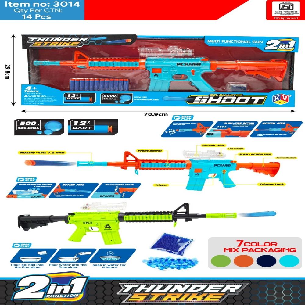 Thunder Strike AK- 47 Big Gun with 12 Darts - Available in 7 Colors
