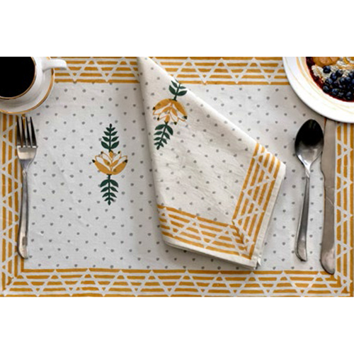 Hand Block Printed Kiyari Table Linen