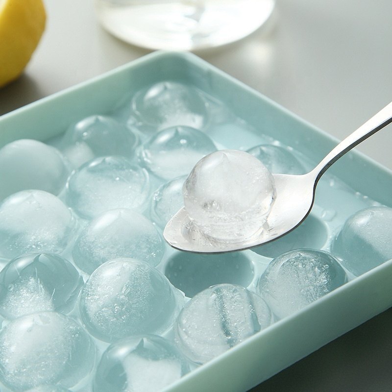 33 Grid Mini Ice Ball Tray - Plastic, Different Sizes , Rectangle Shape, Brown Color, Smooth Surface Finish For Effortless Ice Ball Removal