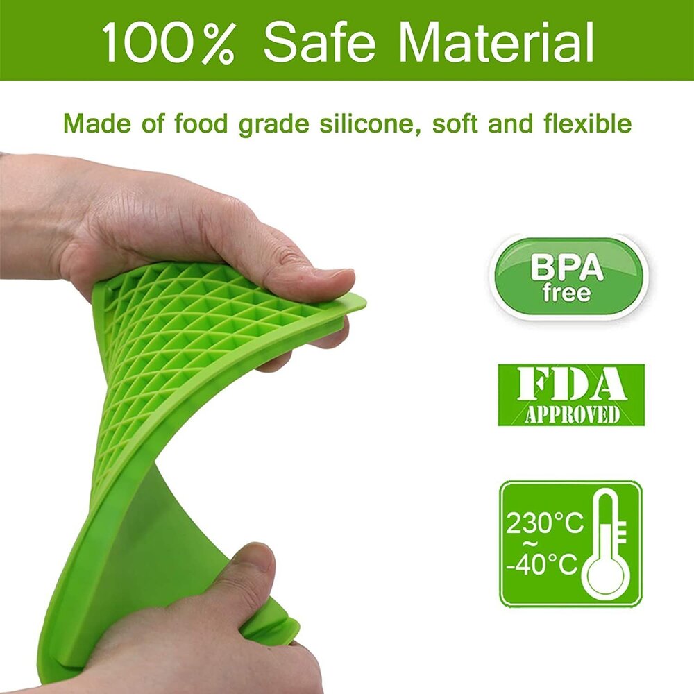 Silicone Ice Cube Tray - 24x12 Cm, Black Rectangular Design With Smooth Surface Finish For Easy Ice Release