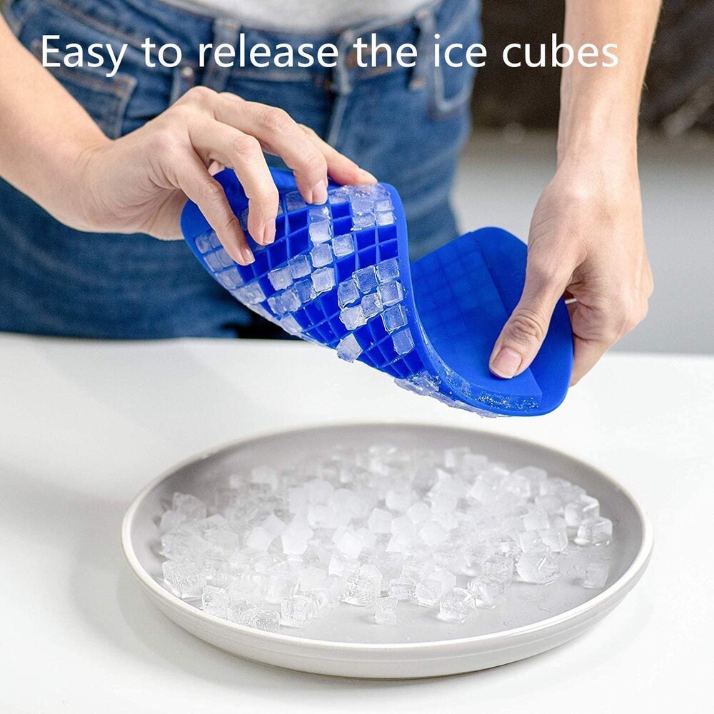 Silicone Ice Cube Tray - 24x12 Cm, Black Rectangular Design With Smooth Surface Finish For Easy Ice Release