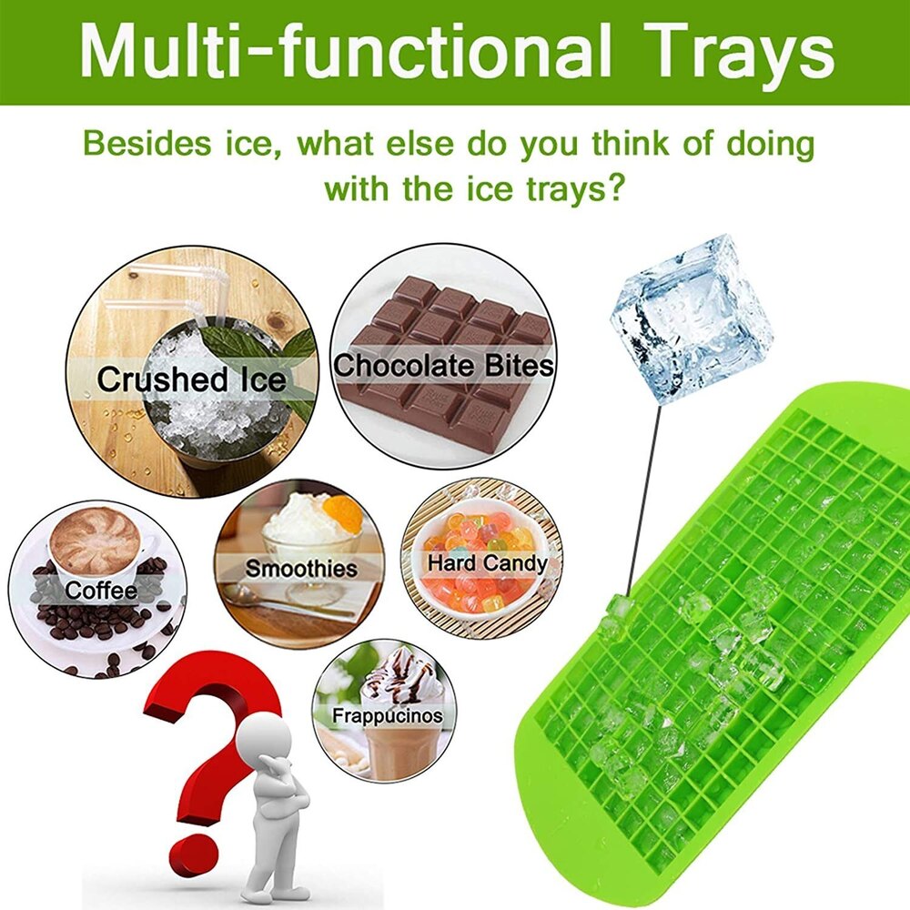 Silicone Ice Cube Tray - 24x12 Cm, Black Rectangular Design With Smooth Surface Finish For Easy Ice Release