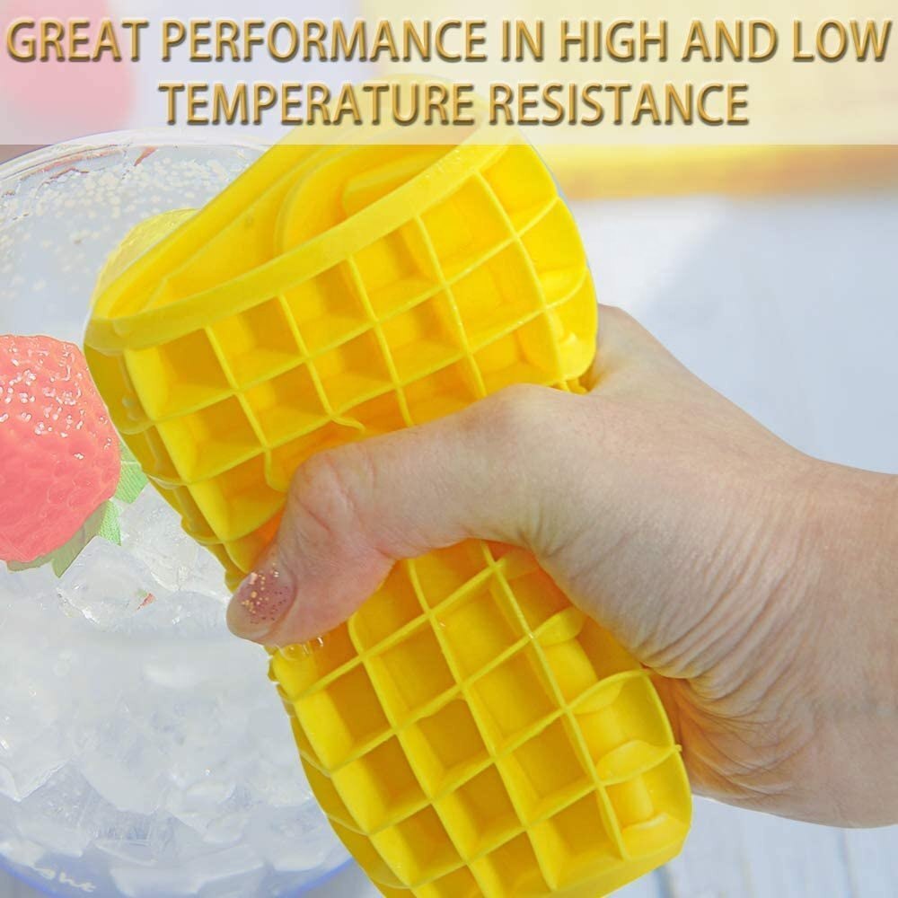 Silicone Ice Cube Tray - 24x12 Cm, Black Rectangular Design With Smooth Surface Finish For Easy Ice Release