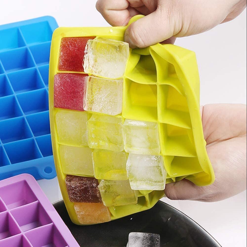 24 Cavity Silicone Ice Cube Tray - Silicone Material, Rectangle Shape, Multi-size Dimensions, Smooth Surface Finish , Perfect For Any Occasion