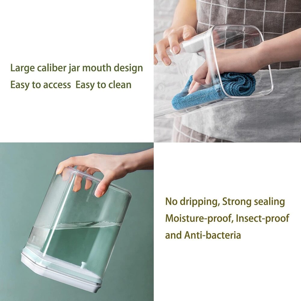 Airtight Push Pop Container - Plastic, 1500 Ml, Transparent | Smooth Finish, Effortless Access, Keeps Food Fresh And Organized