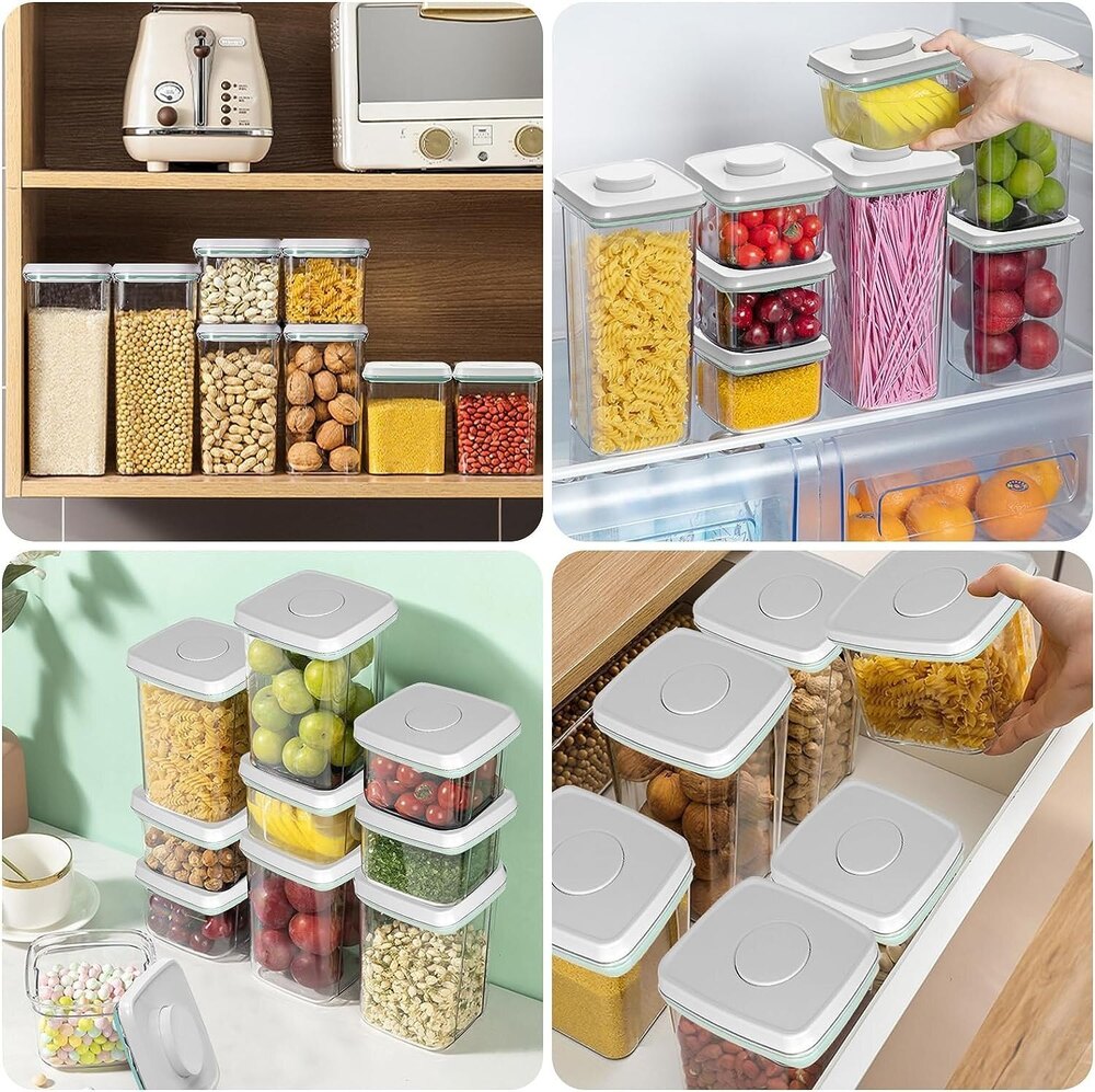 Airtight Push Pop Container - Plastic, 1500 Ml, Transparent | Smooth Finish, Effortless Access, Keeps Food Fresh And Organized