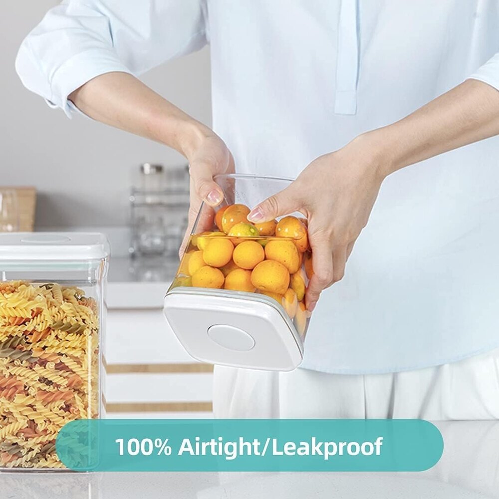 Airtight Push Pop Container - Plastic, 1500 Ml, Transparent | Smooth Finish, Effortless Access, Keeps Food Fresh And Organized