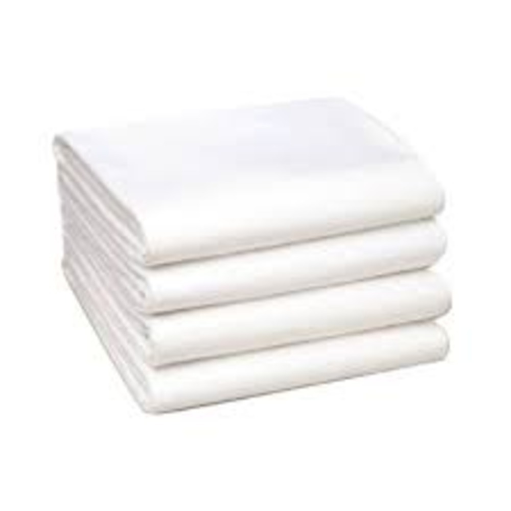 WHITE HOSPTEL COTTON BEDSHEET 108*108CM