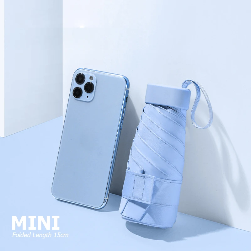 Compact Umbrellas - High-quality Nylon, Multiple Sizes, Blue And Pink Colors, Foldable, Durable Aluminum Shaft, All-season Use