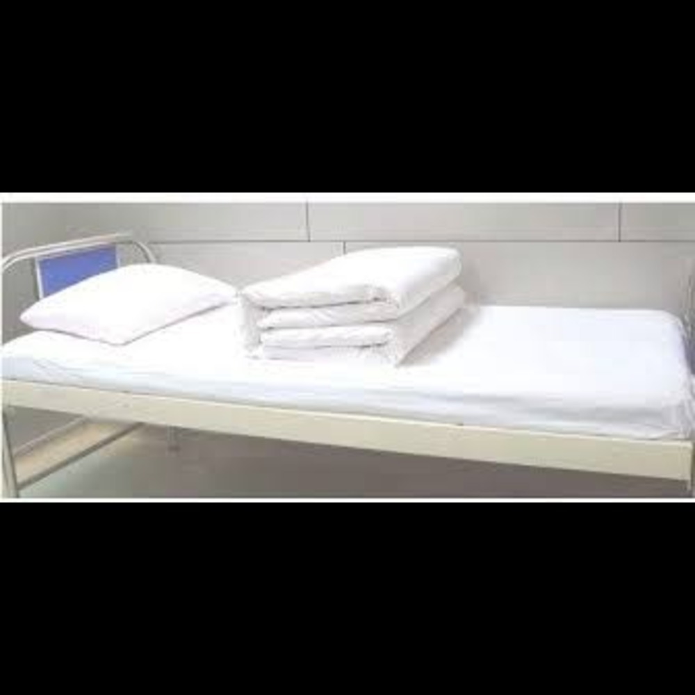 HOSPITAL GLACE COTTON WHITE BEDSHEET 100*108CM
