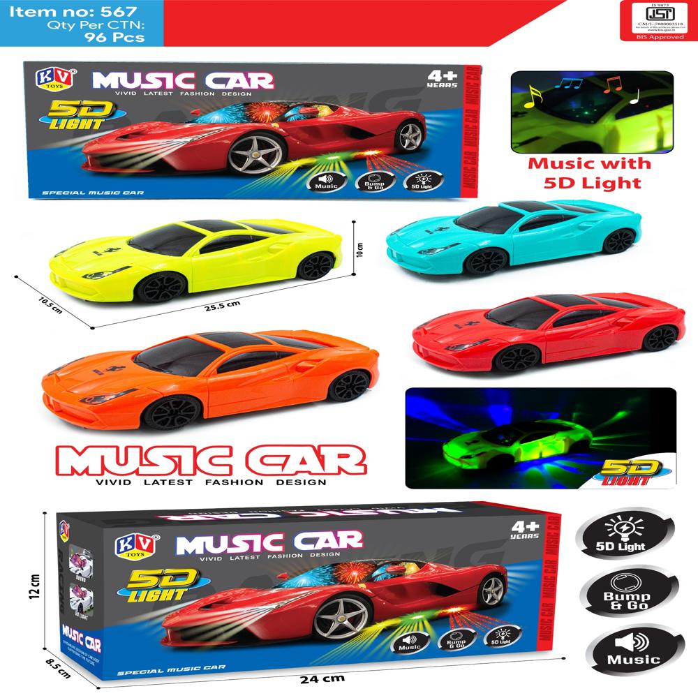 5D Light Bump & Go Music Car