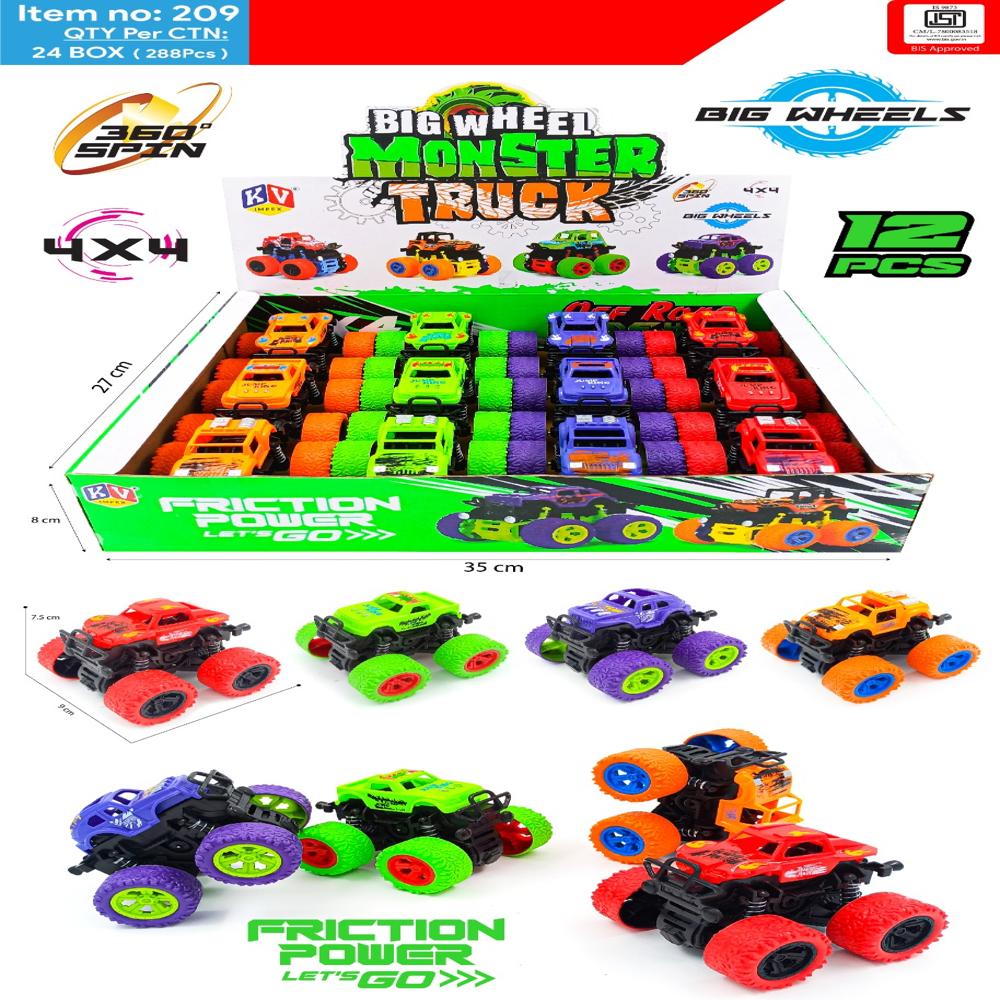 KV Toys 12 Pcs Friction Monster Truck