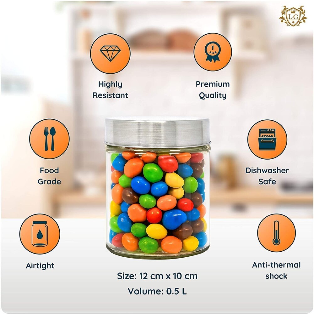 Plastic Airtight Cookie Jar Set - Food Grade Plastic, 750 Ml Capacity, Transparent Design - Durable Silver Flip Top Lids, Smooth Surface Treatment
