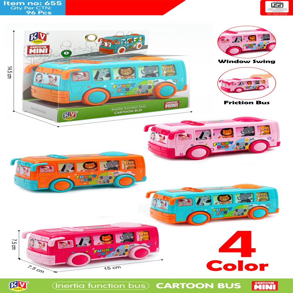 KV Toys Inertia Function Cartoon Mini Bus