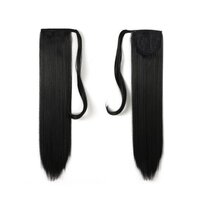 100% Real Straight Human Hair Ponytail Extensions - Color: Natrual Black And Brown