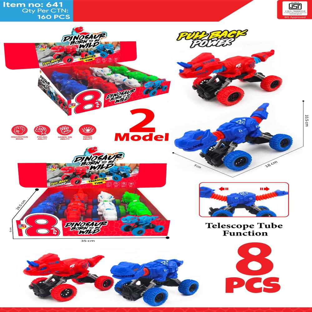 8 Pcs Pull Back Power Spring Dinosaur