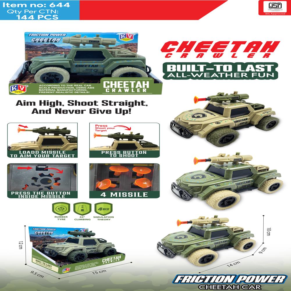 1 Pc Friction Power Cheetah Crawler With 4 Pcs Shoot - Box