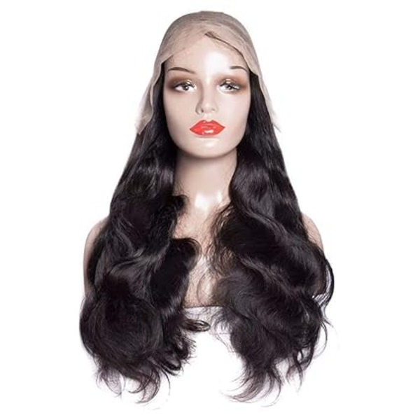 Full Lace Human Hair Wigs Brazilian Virgin Hair Straight Wave 180% Density Full Lace Wigs for Black Women with Baby Hair (18inch)