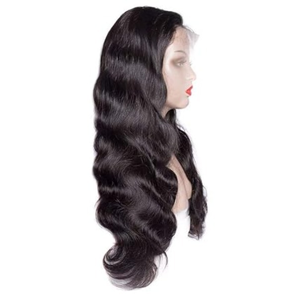 Full Lace Human Hair Wigs Brazilian Virgin Hair Straight Wave 180% Density Full Lace Wigs for Black Women with Baby Hair (18inch)
