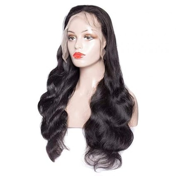 Full Lace Human Hair Wigs Brazilian Virgin Hair Straight Wave 180% Density Full Lace Wigs for Black Women with Baby Hair (18inch)