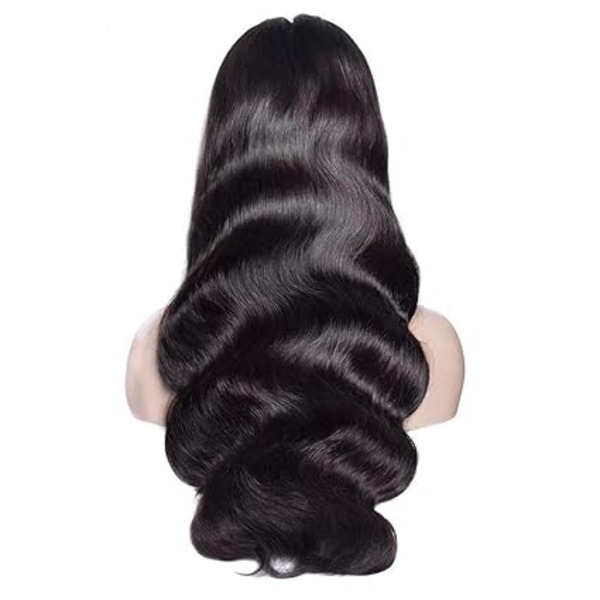 Full Lace Human Hair Wigs Brazilian Virgin Hair Straight Wave 180% Density Full Lace Wigs for Black Women with Baby Hair (18inch)