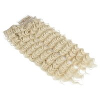 24 Inches Deep Wave Clip in Hair Extensions Full Head 7 Separate Pieces Heat Resistance Blonde  Deep Curly Clip in Hair