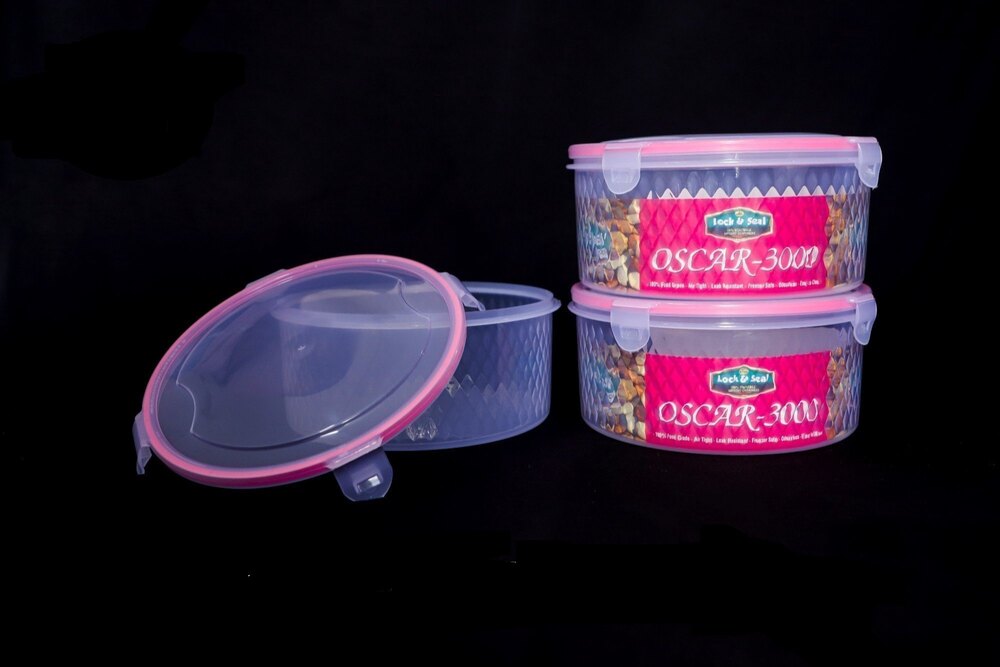 Plastic Airtight Container Set - Plastic, 5 X 10 X 10 Cm, White | Set Of 6 Containers With 500 Ml Capacity For Food Storage