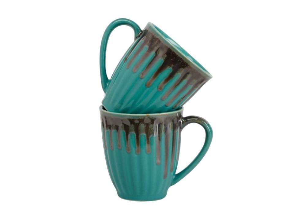 Tea Mug With Handle - Ceramic, 300 Ml, Green Color | Polished Surface, Standard Design, Durable Ceramic Handle