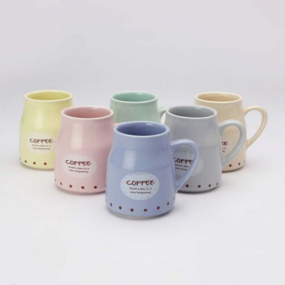 Ceramic Tea Coffee Cup Set - Ceramic Material, 200 Ml Size, Vibrant Multi-color Design, Polished Surface Finish, Comfortable Ceramic Handles