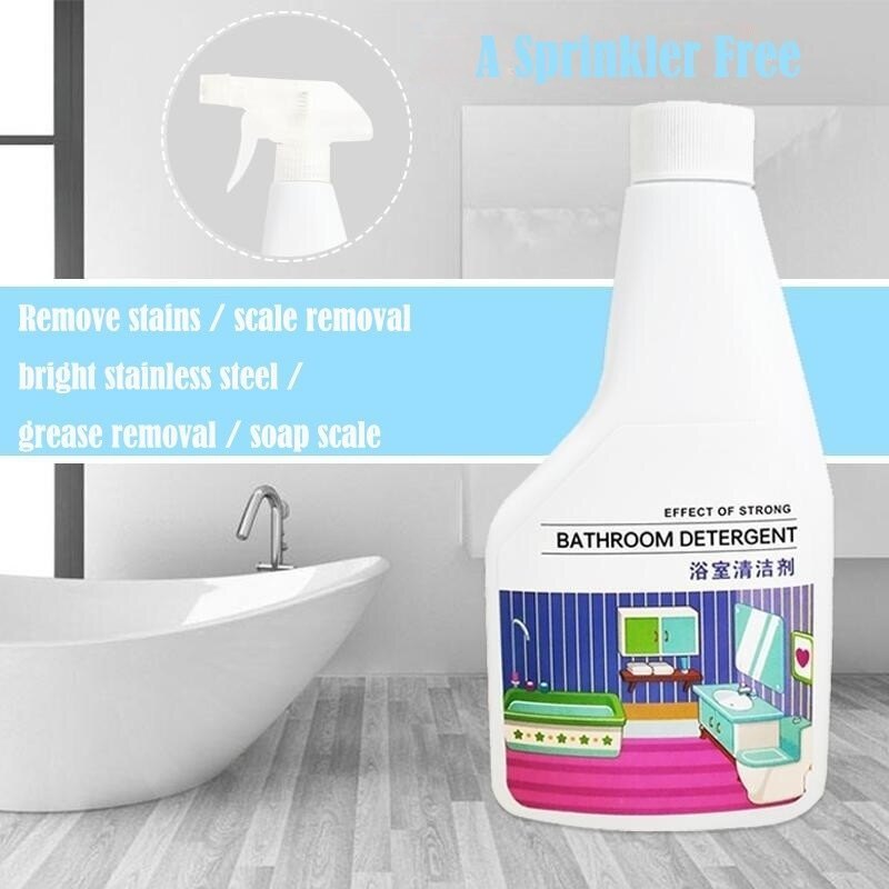 350 Ml Bathroom Fitting Cleaner - Durable Plastic, 500ml Size, White Color | Effectively Removes Dirt, Grime & Soap Scum