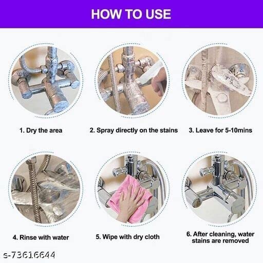 350 Ml Bathroom Fitting Cleaner - Durable Plastic, 500ml Size, White Color | Effectively Removes Dirt, Grime & Soap Scum