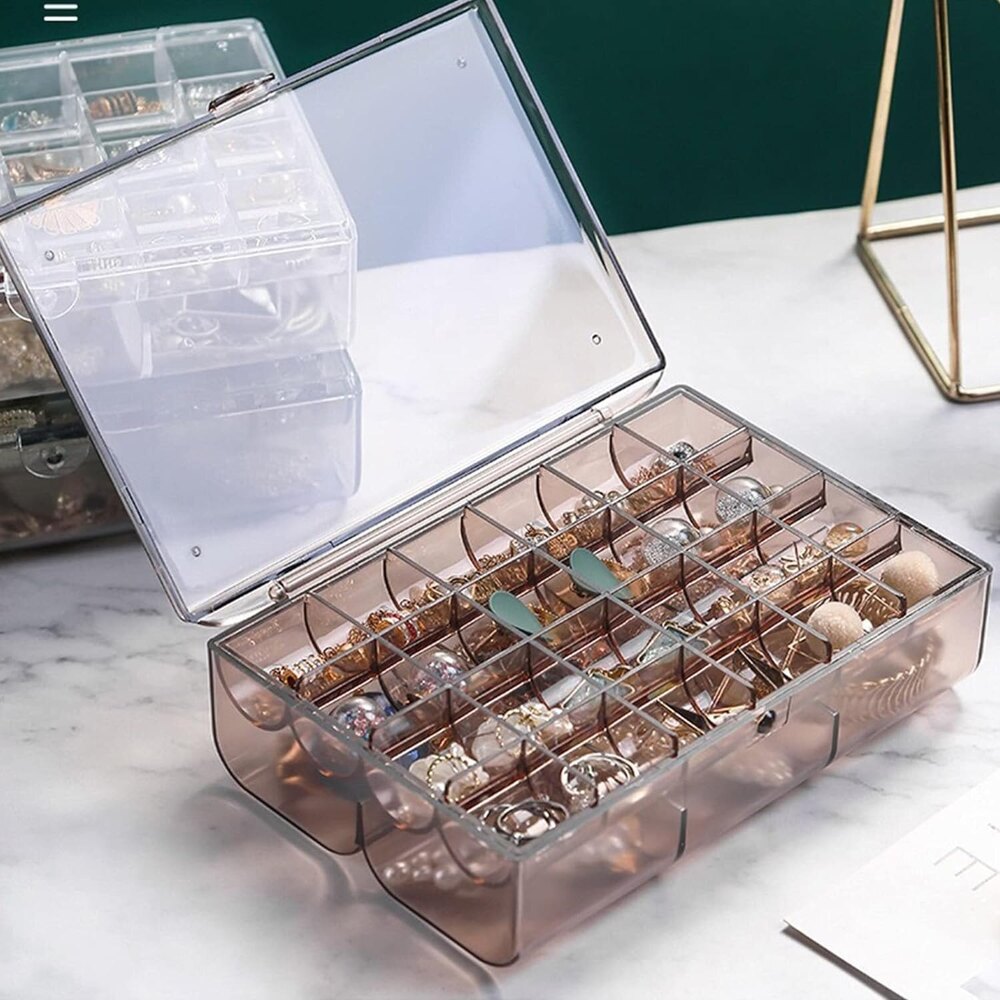 Acrylic Jewellery Box - Durable Acrylic Material, Available In Various Sizes, Classic Brown Color, Standard Rectangular Design