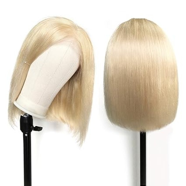 Blonde Color Human Hair Wigs  HD Lace Wig Silky Straight Lace Front Wigs