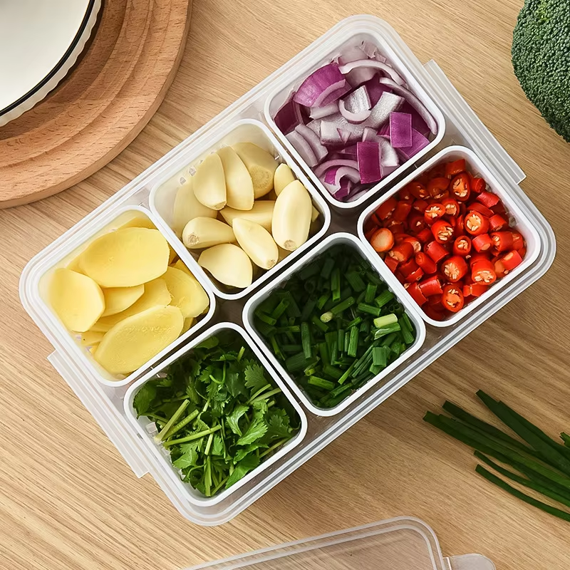 6 Grid Plastic Fridge Container